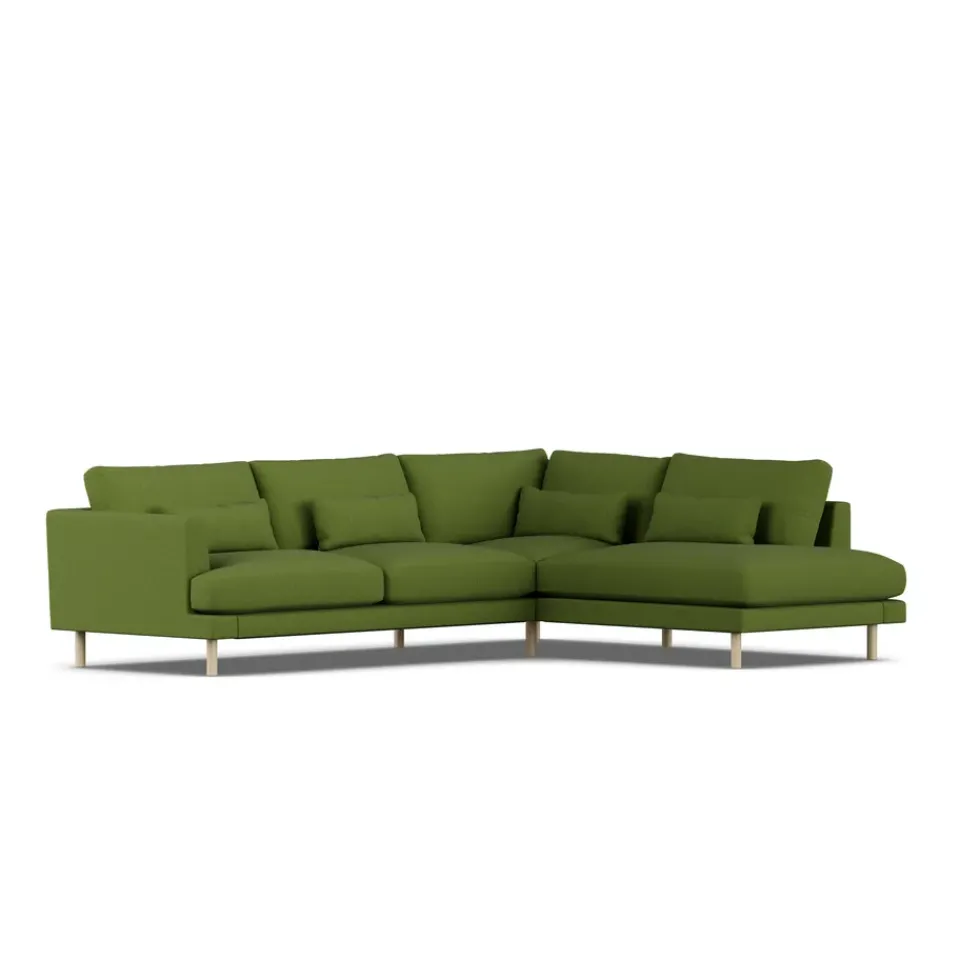 Sofá Bredhult, Luiza Green 3975-roble blanco aceitado, 3 plazas A1*1898