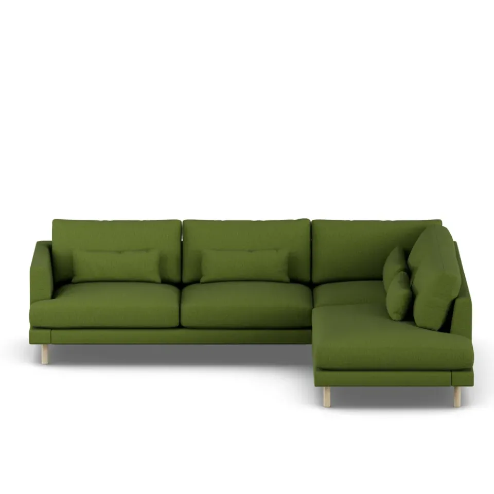 Sofá Bredhult, Luiza Green 3975-roble blanco aceitado, 3 plazas A1*1898