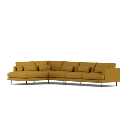 Sofá Bredhult, Luiza Mustard 3972-acero negro, 4 plazas B2*1898