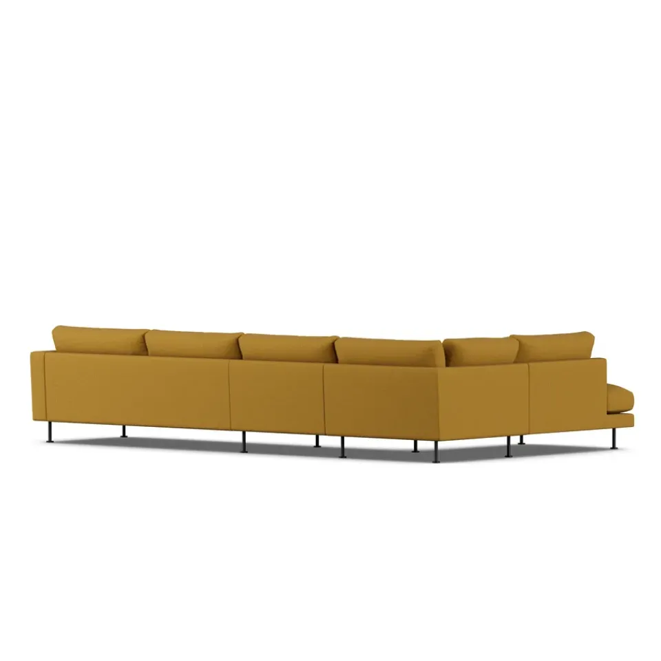 Sofá Bredhult, Luiza Mustard 3972-acero negro, 4 plazas B2*1898
