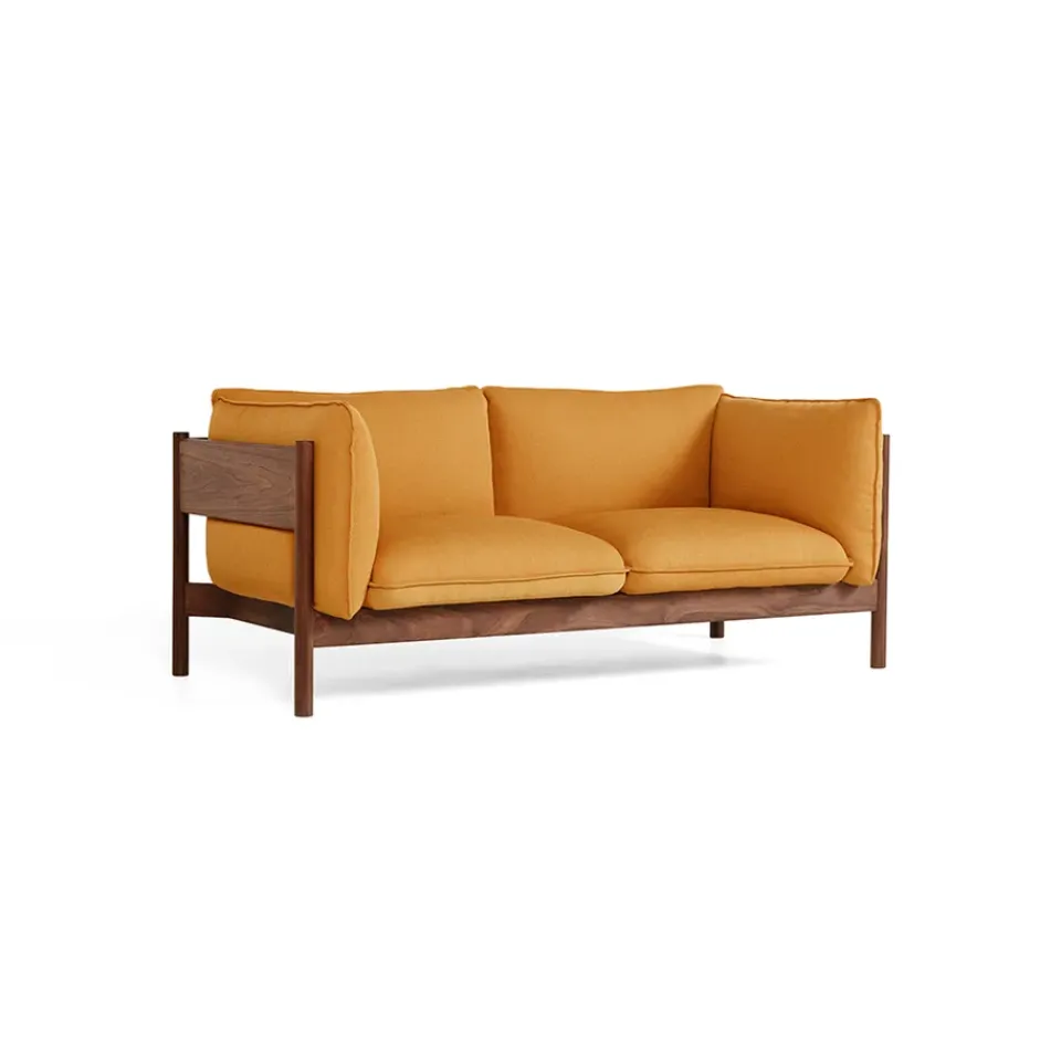 Sofá de 2 plazas Arbour ECO, tejido Vidar 472 mustard, nogal aceitado con cera*HAY Best