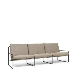 Sofá de 3 plazas Desert, Tela dark sand, base negra*Ferm Living Hot