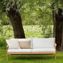 Sofá de 2 plazas Jack outdoor teak, offwhite, base de teca*Ethnicraft Clearance