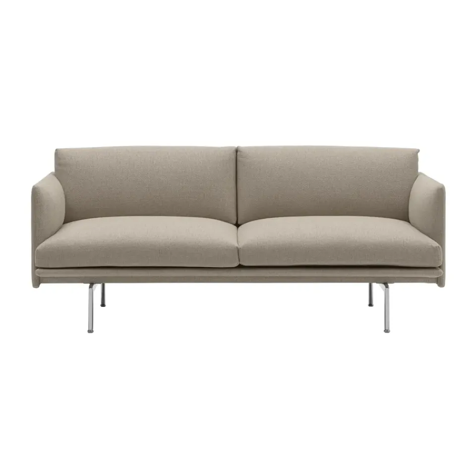 Sofá de 2 plazas Outline, Ecriture 240-Polished Aluminum*Muuto Sale
