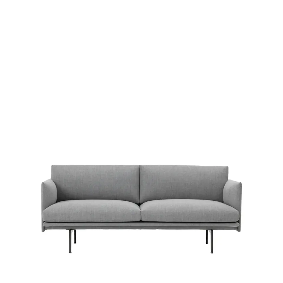 Sofá de 2 plazas Outline, Fiord 151 grey-Black*Muuto Outlet