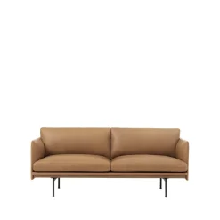 Sofá de 2 plazas Outline, Refine leather cognac-Black*Muuto Best