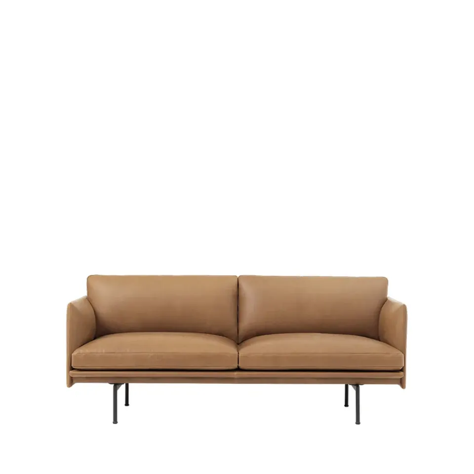 Sofá de 2 plazas Outline, Refine leather cognac-Black*Muuto Best