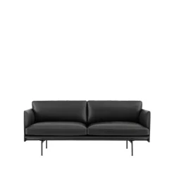 Sofá de 2 plazas Outline, Refine leather black-Black*Muuto Sale