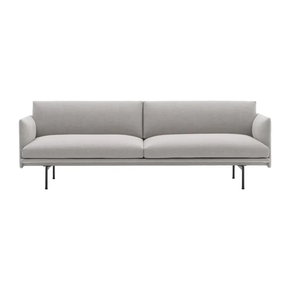 Sofá de 3 plazas Outline tela, Clay 12-Black*Muuto Outlet