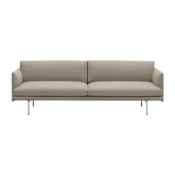 Sofá de 3 plazas Outline tela, Ecriture 240-Polished Aluminum*Muuto