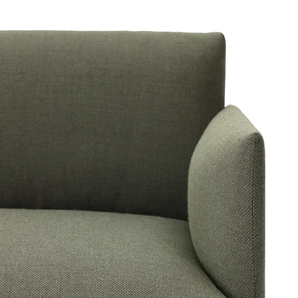 Sofá de 3 plazas Outline tela, Fiord 961 green-patas negras*Muuto Clearance
