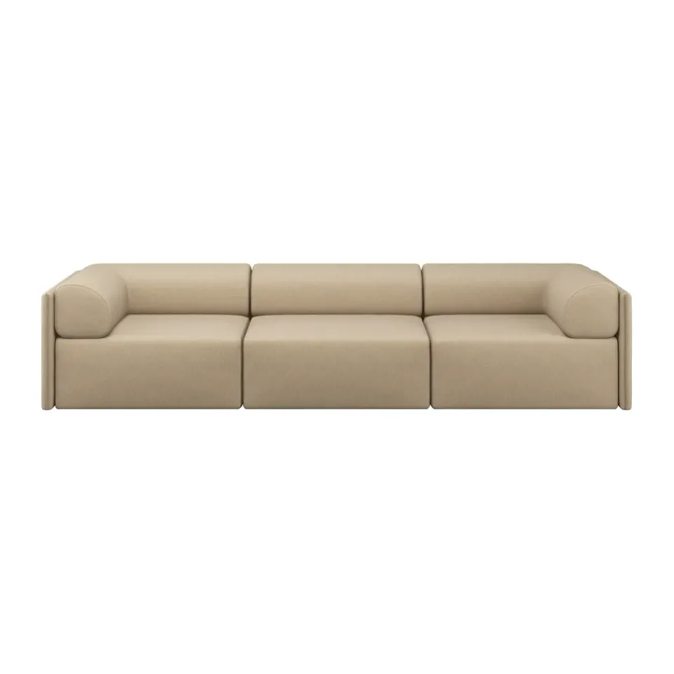 Sofá de 3 plazas Palo Block con reposabrazos Low 295 cm,*Hem