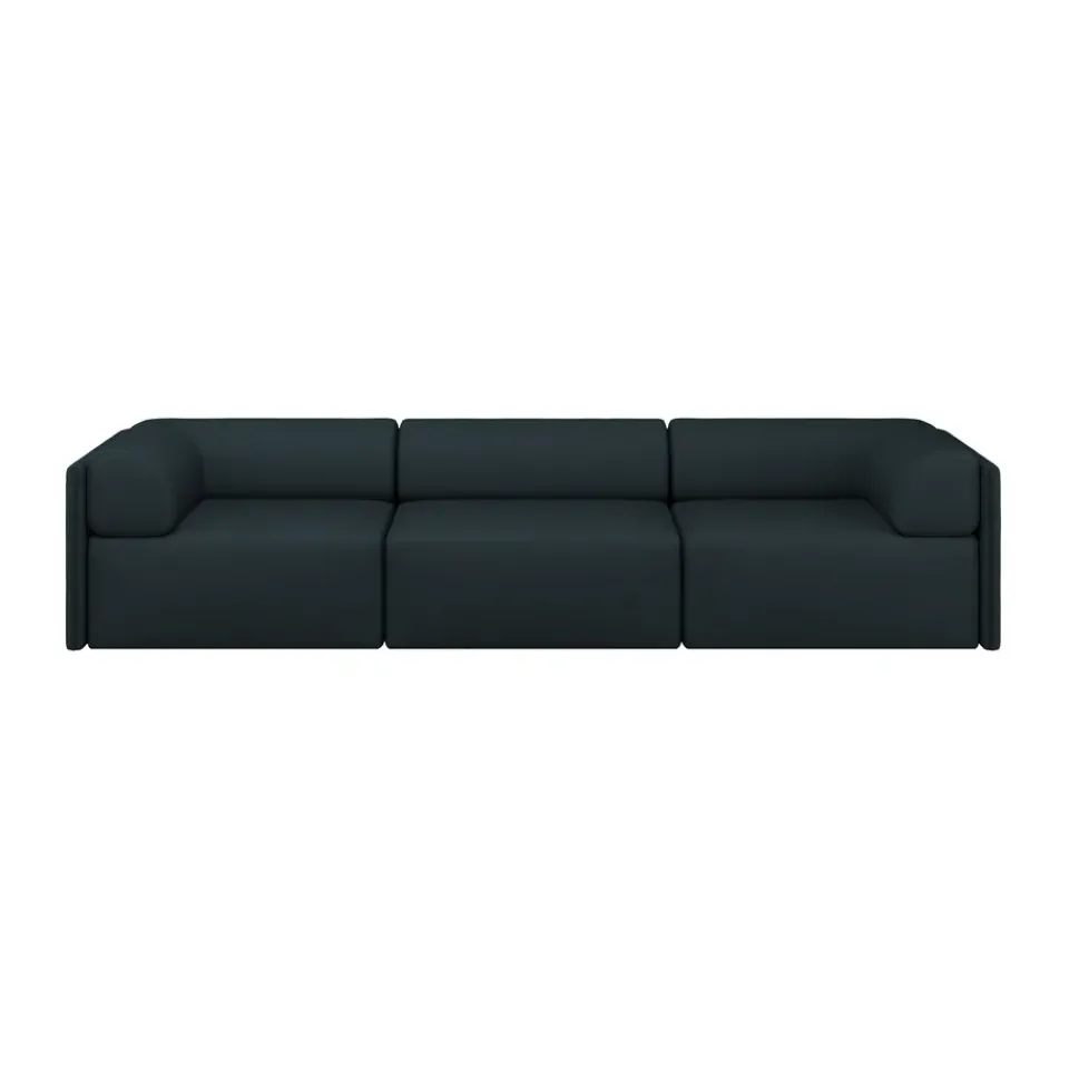 Sofá de 3 plazas Palo Block con reposabrazos Low 295 cm, Pine*Hem Hot
