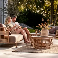 Sofá de 3 plazas Sense weave, AirTouch taupe*Cane-line Online