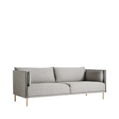 Sofá de 3 plazas Silhouette, Grey-negro con ribete, patas de roble aceitado*HAY Hot