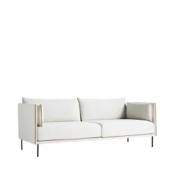 Sofá de 3 plazas Silhouette, -cognac con vivo en contraste y patas de metal negras*HAY Sale