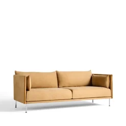 Sofá de 3 plazas Silhouette, Linara 142 cognac-patas cromadas*HAY Discount