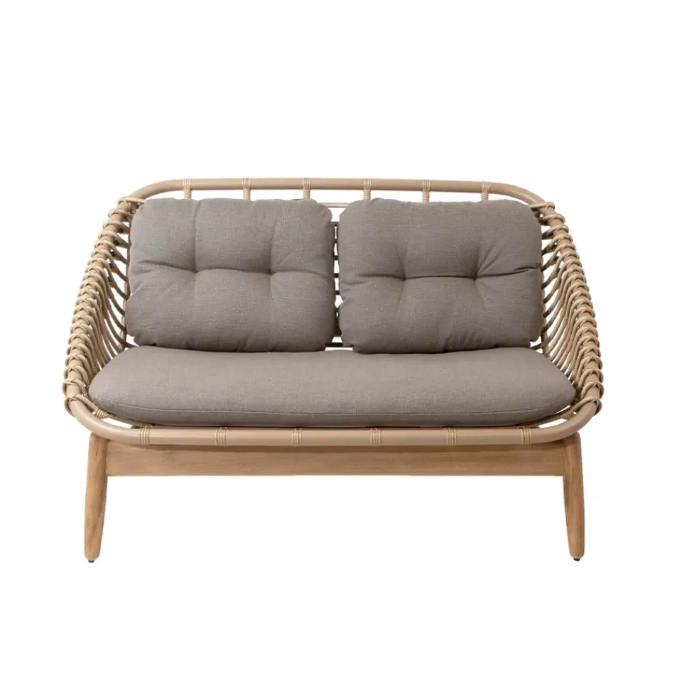 Sofá de 2 plazas String patas de teca, airtouch taupe*Cane-line Sale