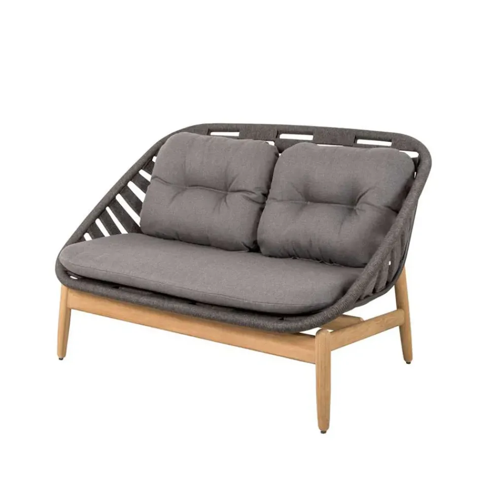Sofá de 2 plazas Strington teca, AirTouch grey*Cane-line Best