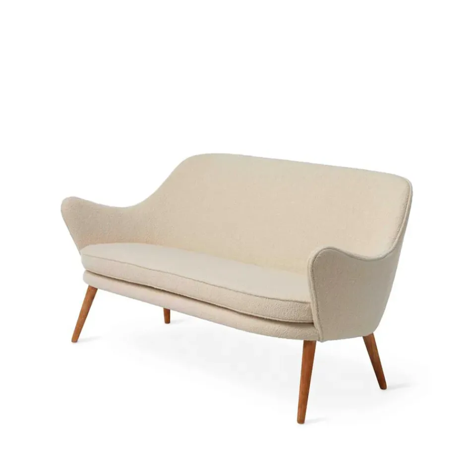 Sofá Dwell, 2 plazas tela barnum24 cream, patas de roble ahumado*Warm Nordic Discount