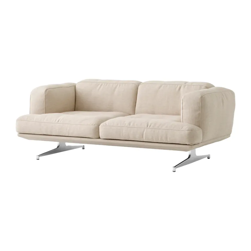 Sofá Inland AV22 2 plazas, Clay 0011-polished aluminium*&Tradition