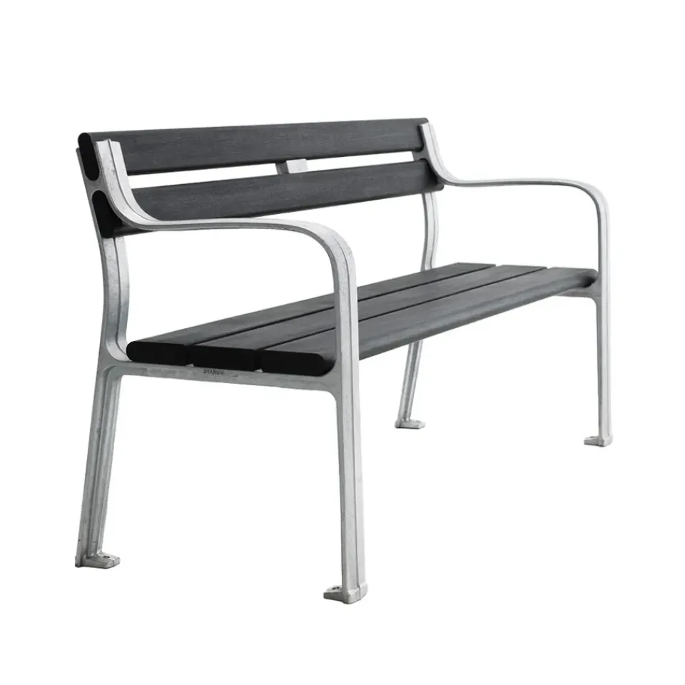 Sofá Joy, Caoba barniz , soporte de aluminio en bruto*Byarums bruk Online