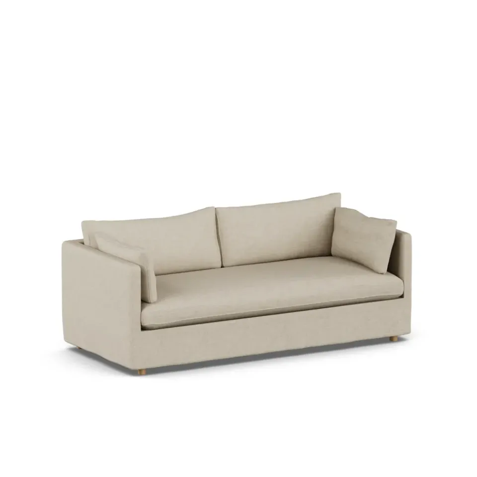 Sofá Linnevik, Bern 0341-roble blanco aceitado, 3 plazas, con faldón*1898 Clearance