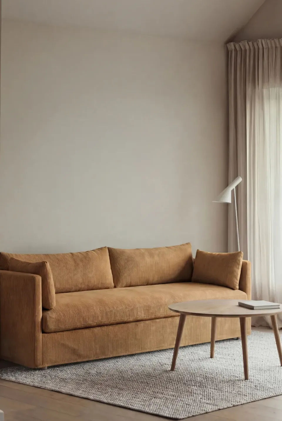 Sofá Linnevik, Jump honey 1959-roble blanco aceitado, 4 plazas, con faldón*1898 Hot