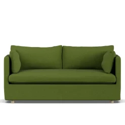 Sofá Linnevik, Luiza Green 3975-roble blanco aceitado, 2 plazas, con faldón*1898 Clearance