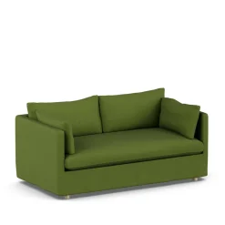 Sofá Linnevik, Luiza Green 3975-roble blanco aceitado, 2 plazas, con faldón*1898 Clearance