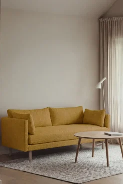 Sofá Linnevik, Luiza Mustard 3972-roble blanco aceitado, 2 plazas*1898