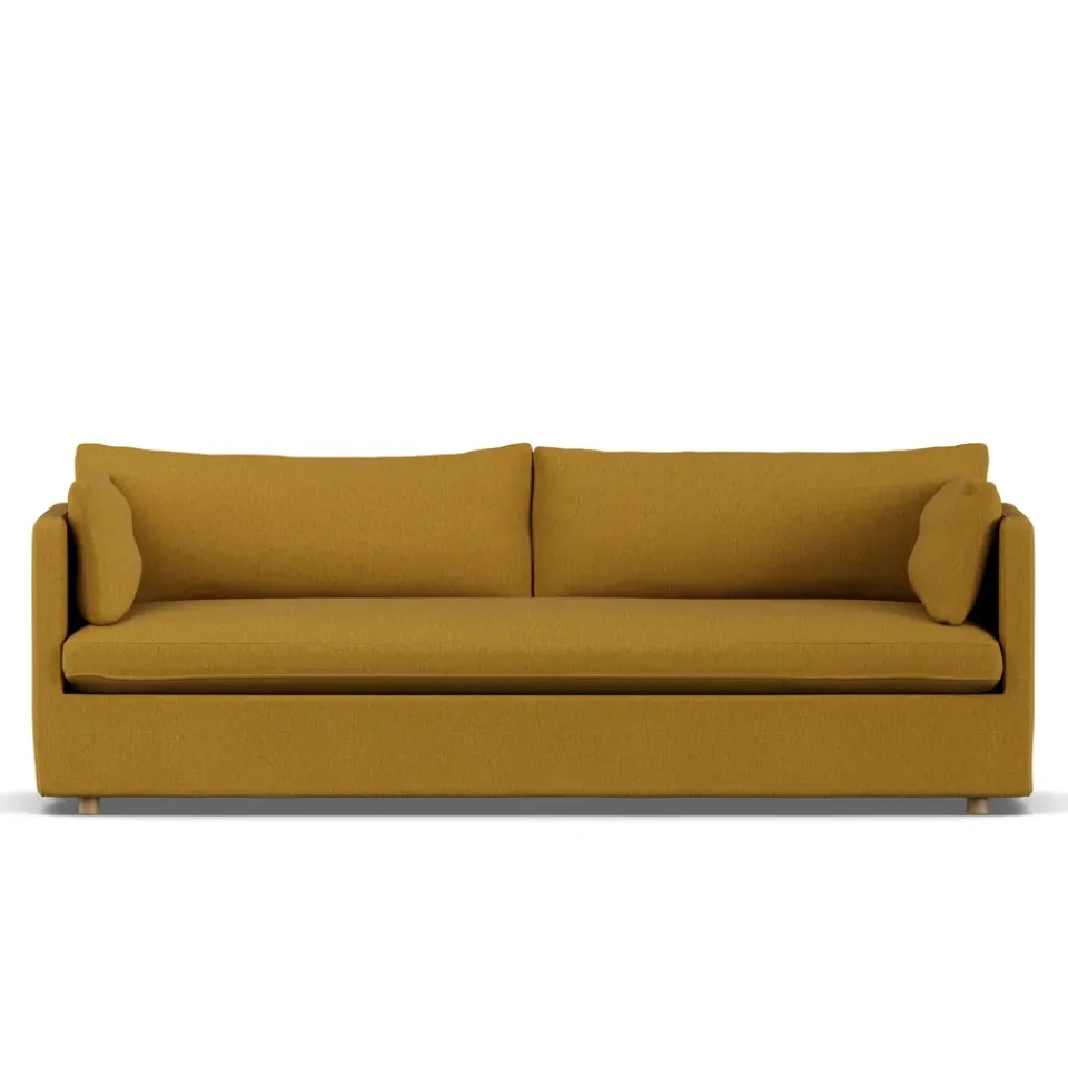Sofá Linnevik, Luiza Mustard 3972-roble blanco aceitado, 4 plazas, con faldón*1898 Sale
