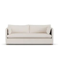 Sofá Linnevik, Same Off White 6671-roble aceitado, 3 plazas, con faldón*1898 Clearance