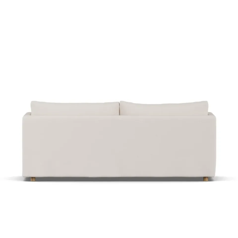 Sofá Linnevik, Same Off White 6671-roble aceitado, 3 plazas, con faldón*1898 Clearance