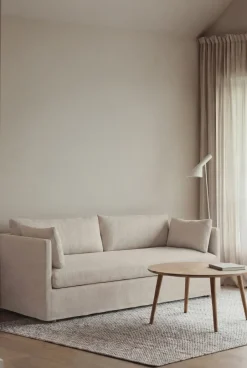 Sofá Linnevik, Same Off White 6671-roble aceitado, 3 plazas, con faldón*1898 Clearance