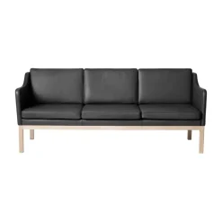 Sofá MK46 Mogens Koch de 3 plazas, Roble lacado-cuero*FDB Møbler Best