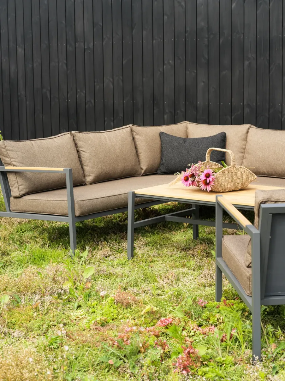 Sofá modular Cap, Antracita-marrón, 6 plazas*Brafab Hot