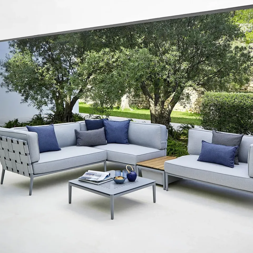 Sofá modular Conic, Light grey-diván incl. cojines*Cane-line Discount