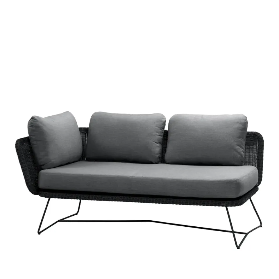 Sofá modular Horizon, Natté grey, derecho, soporte negro*Cane-line Outlet