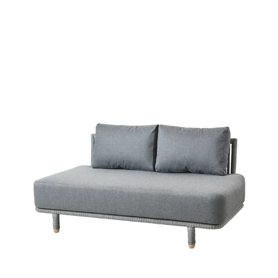 Sofá modular Moments, 2 plazas grey, central, soft rope*Cane-line Online
