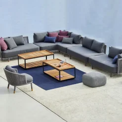 Sofá modular Moments, 2 plazas grey, central, soft rope*Cane-line Online