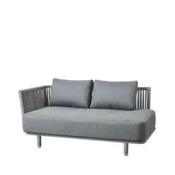 Sofá modular Moments, 2 plazas grey, derecho, soft rope*Cane-line Hot