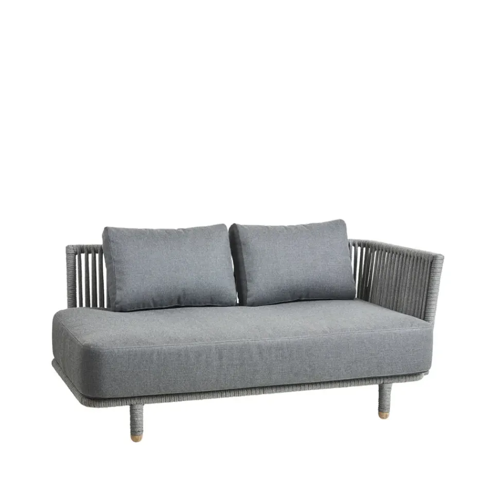 Sofá modular Moments, 2 plazas grey, izquierda, soft rope*Cane-line New