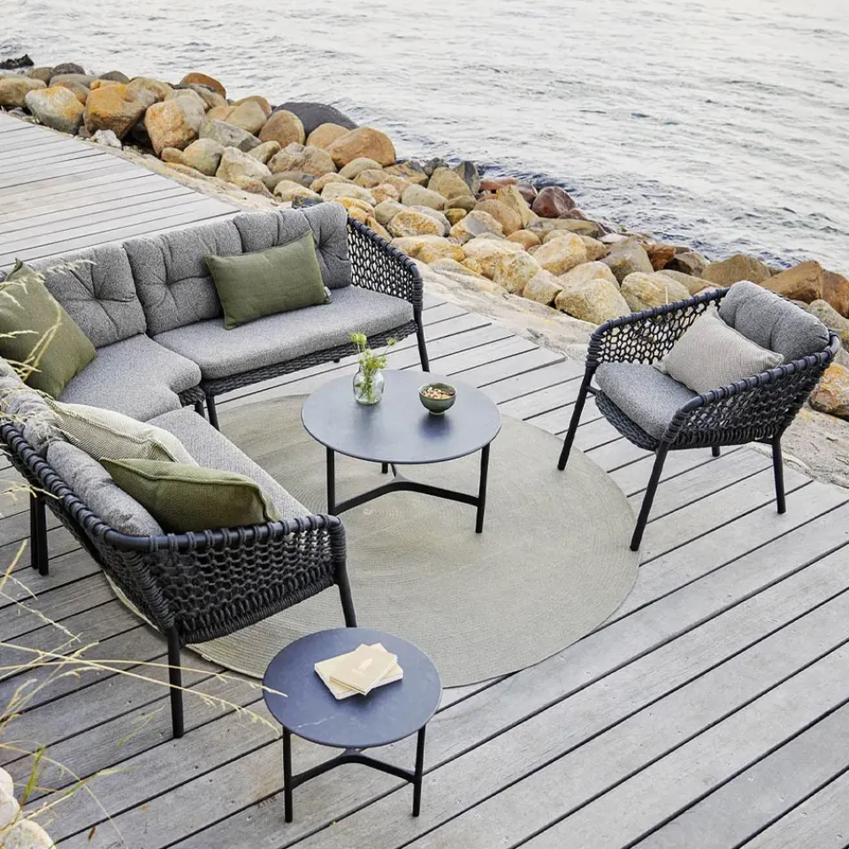 Sofá modular Ocean, Dark grey, izquierdo*Cane-line Hot