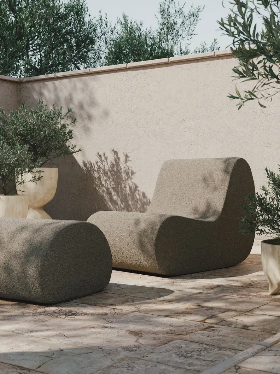Sofá modular Rouli center module pure bouclé, Sand*Ferm Living