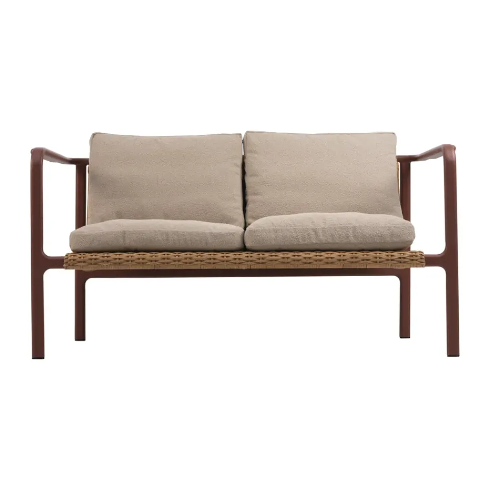 Sofá Motty, Zin red-teddy beige, 2 plazas*Brafab Hot