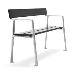 Sofá Piccolo, Caoba barniz , soporte de aluminio en bruto*Byarums bruk Best