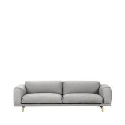 Sofá Rest, 3 plazas tela vancouver 14 light grey, patas de roble*Muuto Discount