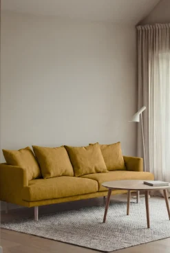 Sofá Sjövik, Luiza Mustard 3972-roble blanco aceitado, 3 plazas*1898