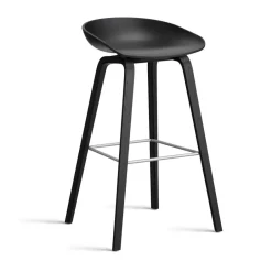Taburete alto About a Stool 32 con base de roble 2.0, Soporte de acero inoxidable*HAY New